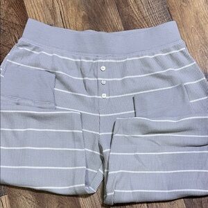 Gray Striped Women's Shorts